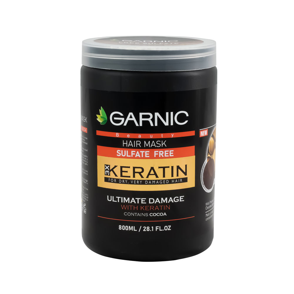 گارنیک ماسک مو 800 میل فری سولفات مشکی مخصوص موهای بسیار آسیب دیده