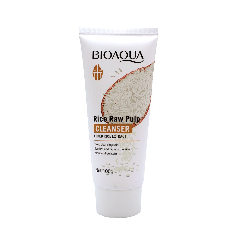 شوینده صورت بیوآکوا مدل برنج حجم 100 میلی لیتر BIOAQUA RICE RAW PULP CLEANSER
